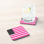 roze amerikaanse vlag bier onderzetter (Rechterzijde)