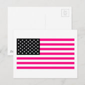 roze amerikaanse vlag briefkaart (Voorkant / Achterkant)