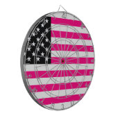 roze amerikaanse vlag dartbord (Voorkant Links)
