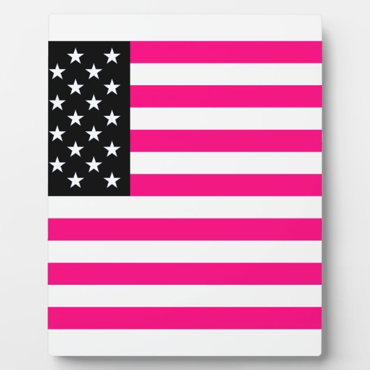roze amerikaanse vlag fotoplaat (Voorkant)
