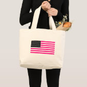roze amerikaanse vlag grote tote bag (Voorkant (product))