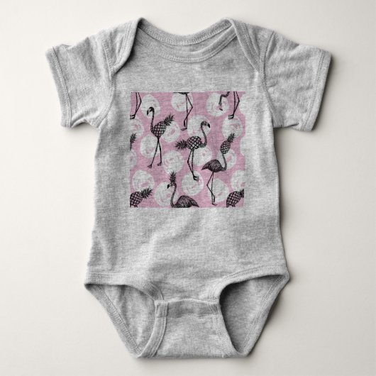 Roze anananas Flamingo Romper (Voorkant)