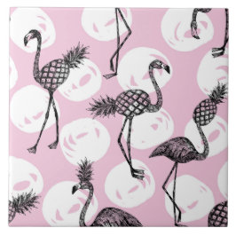 Roze anananas Flamingo Tegeltje