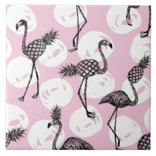 Roze anananas Flamingo Tegeltje