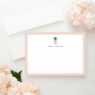 Roze anananas Gepersonaliseerd kantoorpapier Notitiekaartje