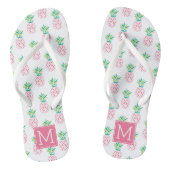 Roze anananas, monogrammen teenslippers (Voetbed)