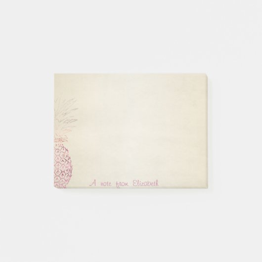 Roze anananas, stijlvol post-it® notes (Voorkant)
