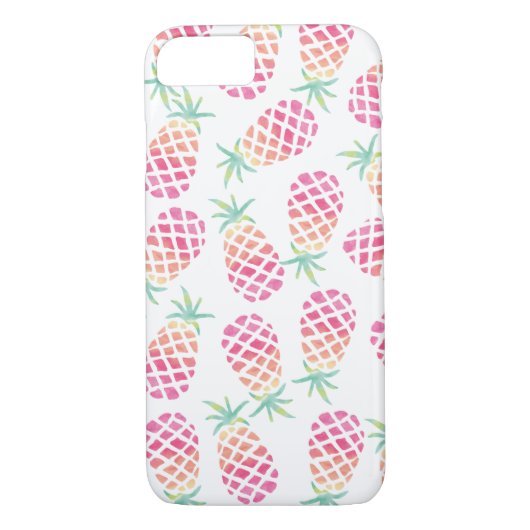Roze Ananas Aquarel patroon iphone cover (Achterkant)