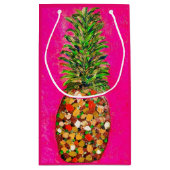 Roze Ananas Gift Bag Klein Cadeauzakje (Achterkant)