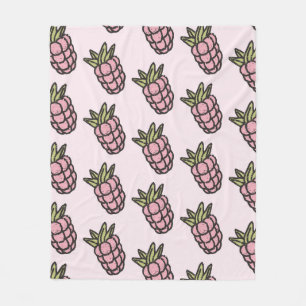 Roze Ananas Tropisch Fruit Botanische Zomer Fleece Deken