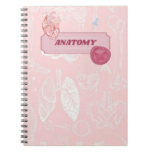 Roze anatomie medische student esthetisch ontwerp notitieboek