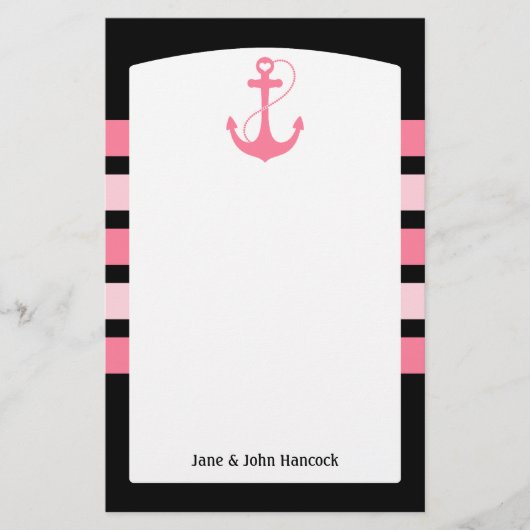 Roze Anchor Briefpapier (Voorkant)