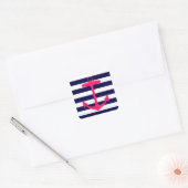 Roze Anchor Silhouette Vierkante Sticker (Envelop)