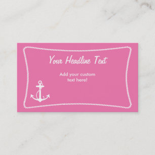 Roze Anchor-Visitekaartje Visitekaartje