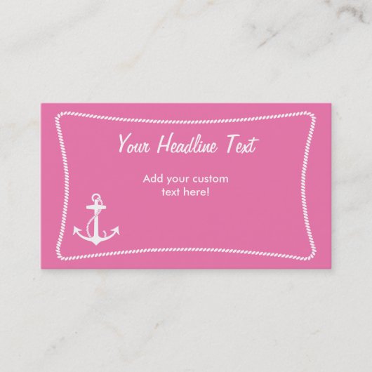 Roze Anchor-Visitekaartje Visitekaartje (Voorkant)
