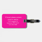 Roze andere rode tas Bagagelabel (Achterkant horizontaal)