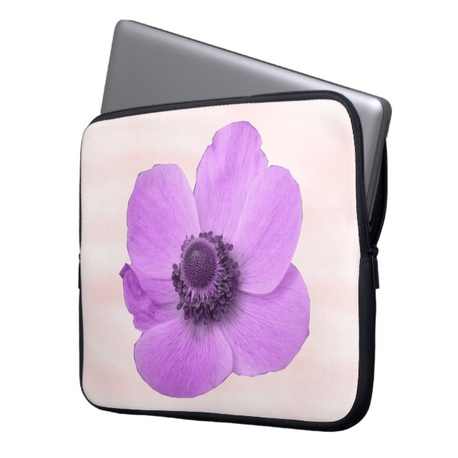 Roze Anemone-laptoptas Laptop Sleeve (Voorkant Links)