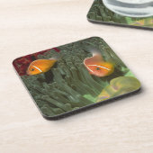 Roze anemonefish in Magnificant Zee Anemone Bier Onderzetter (Linkerzijde)