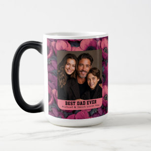 Roze Anemonen Print Vader Zoon Foto Magische Mok