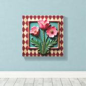 Roze Anemonen van Argyle Canvas Afdruk (Insitu (Houten vloer))
