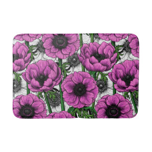 Roze anemontuin badmat