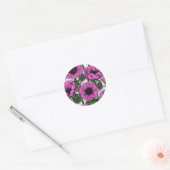 Roze anemontuin ronde sticker (Envelop)