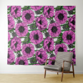 Roze anemontuin wandkleed (In Situ (horizontaal))