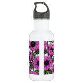 Roze anemontuin waterfles  (Achterkant)