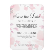 Roze Anemoon Bloemen Huwelijk Save the Date