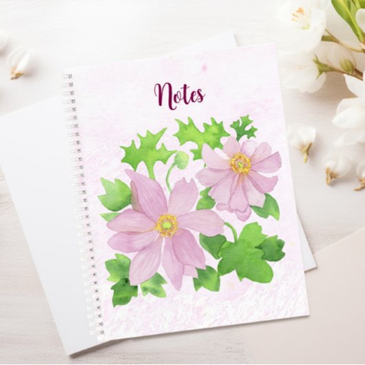 Roze anenoom notitieboek