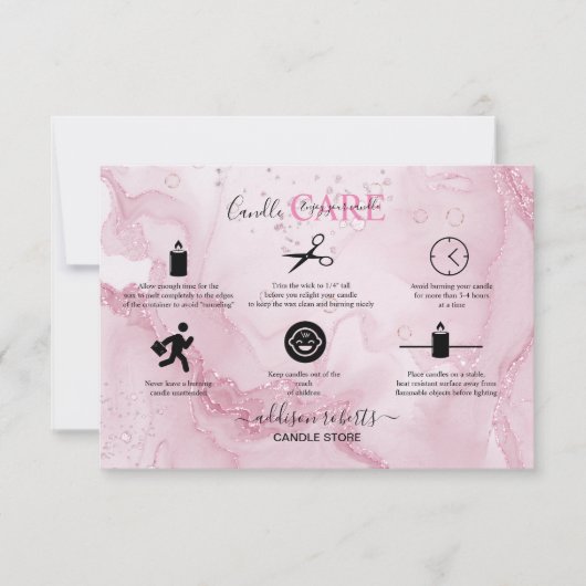 Roze anesthesieklade bedankkaart (Voorkant)