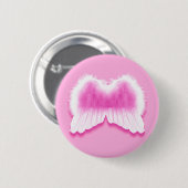 Roze Angel Wings 2¼ Inch Round Button (Voorkant /achterkant)