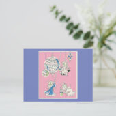  Roze Angels kerstKaart Feestdagenkaart (Staand voorkant)