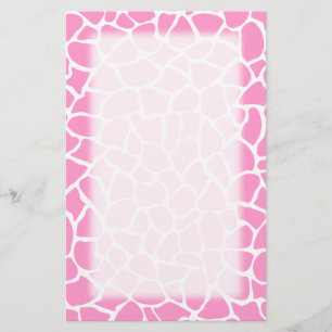 Roze Animal Print Giraffe Pattern Briefpapier