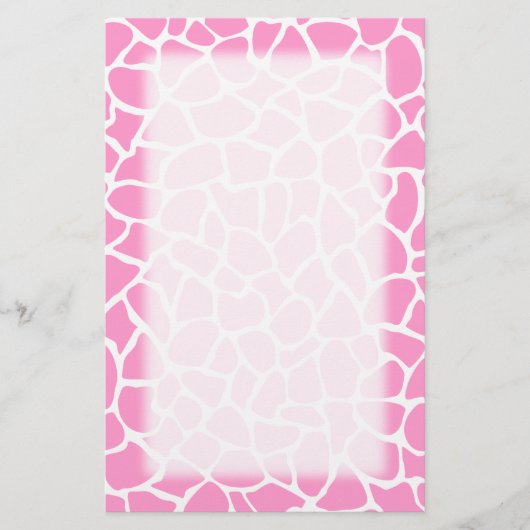 Roze Animal Print Giraffe Pattern Briefpapier (Voorkant)