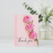 Roze Anjer Bloem Achtergrond Bedankt Card Briefkaart (Staand voorkant)