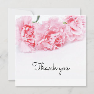 Roze Anjer Bloem Dankjewel Card – Elegant
