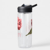 Roze anjer bloem gepersonaliseerd waterfles (Links)