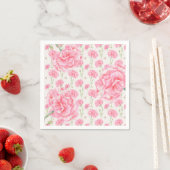 Roze Anjer Bloemen Trouwdouche Servet (Insitu)