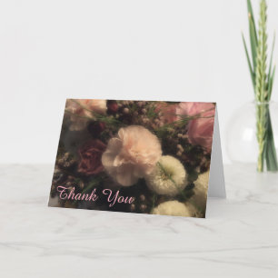 Roze Anjer Bloemige Bedankkaart