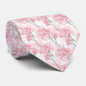 Roze Anjer Bruiloft Stropdas (Opgerold)