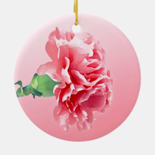Roze anjer keramisch ornament (Achterkant)