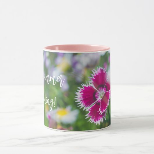 Roze anjer met mazen mok (Midden)