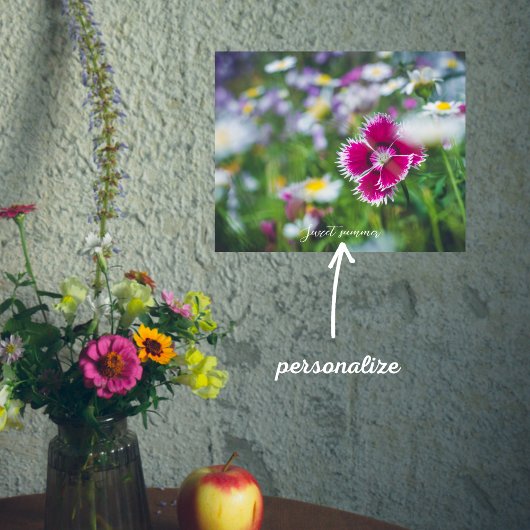 Roze anjer met mazen poster