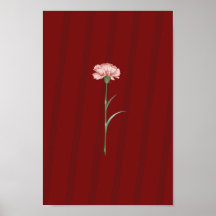 Roze Anjer op Rood – Romantisch Esthetisch Poster