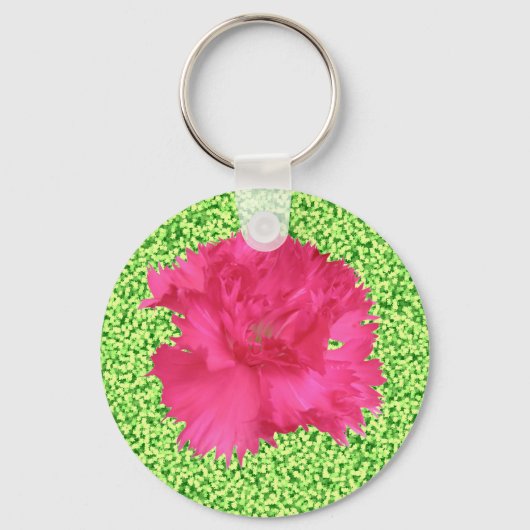 Roze anjer Sleutelhanger (Voorkant)