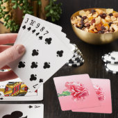 Roze anjer speelkaarten (Insitu)