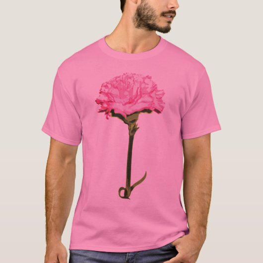 Roze anjer t-shirt (Voorkant)