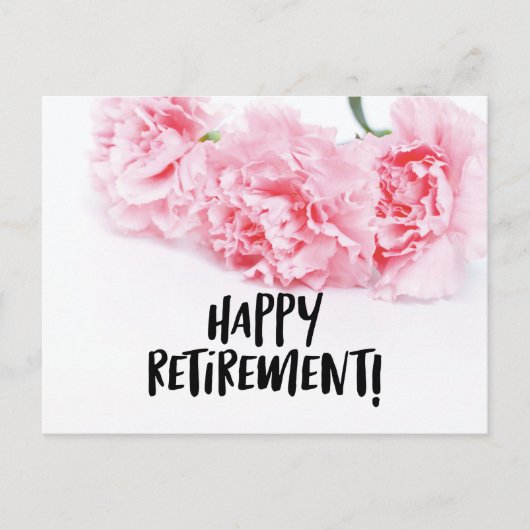 Roze anjerbloem Happy Retirement Briefkaart (Voorkant)