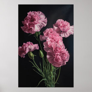 Roze Anjers Bloem Art Print Poster